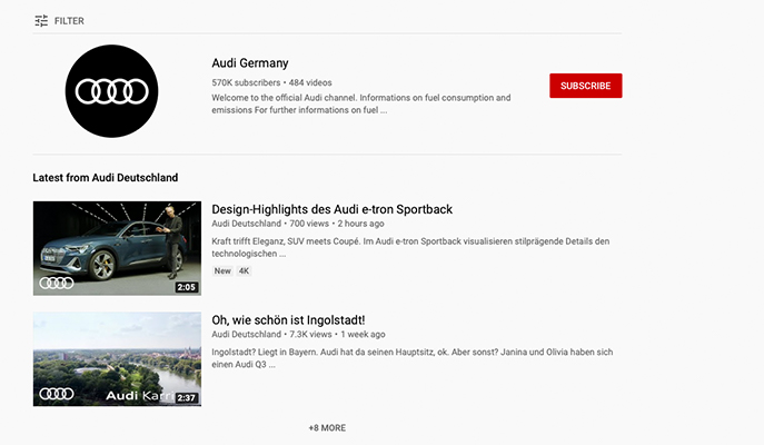 Beispiel von YouTube Marketing